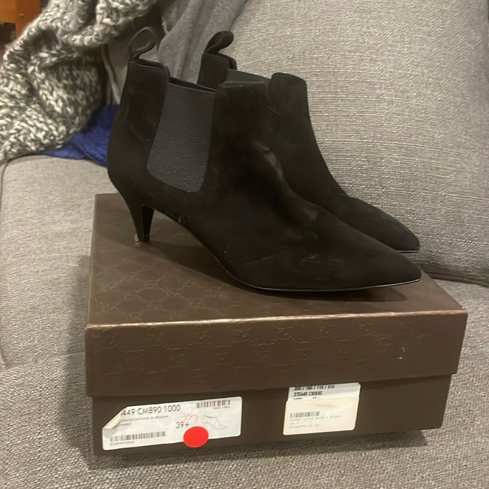 Gucci black suede ankle boot